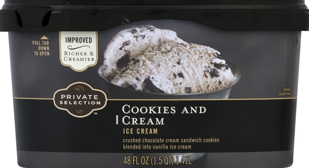 slide 2 of 6, Private Selection Ice Cream, Cookies and Cream, 48 oz