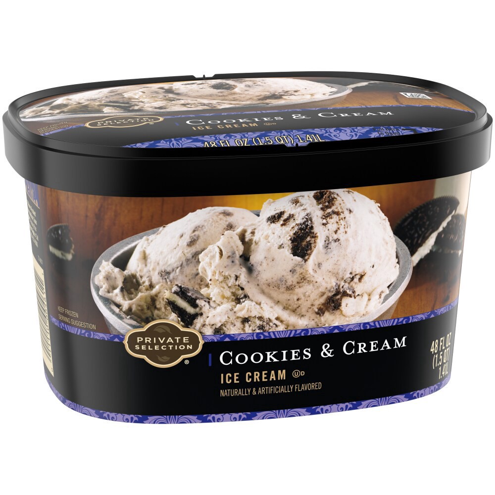slide 5 of 6, Private Selection Ice Cream, Cookies and Cream, 48 oz