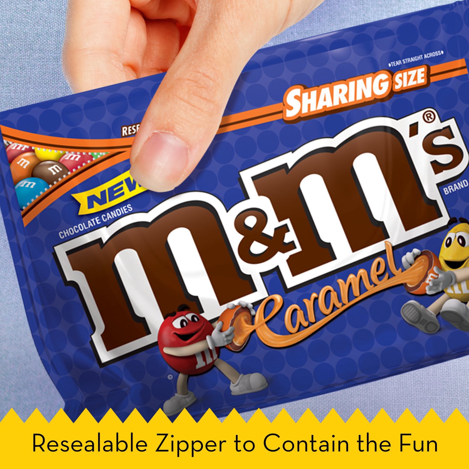 slide 5 of 8, M&M's Caramel Milk Chocolate Candy, Sharing Size, 9.6 oz Bag, 9.6 oz