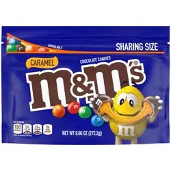 M&M's Caramel Milk Chocolate Candy, Sharing Size, 9.6 oz Bag