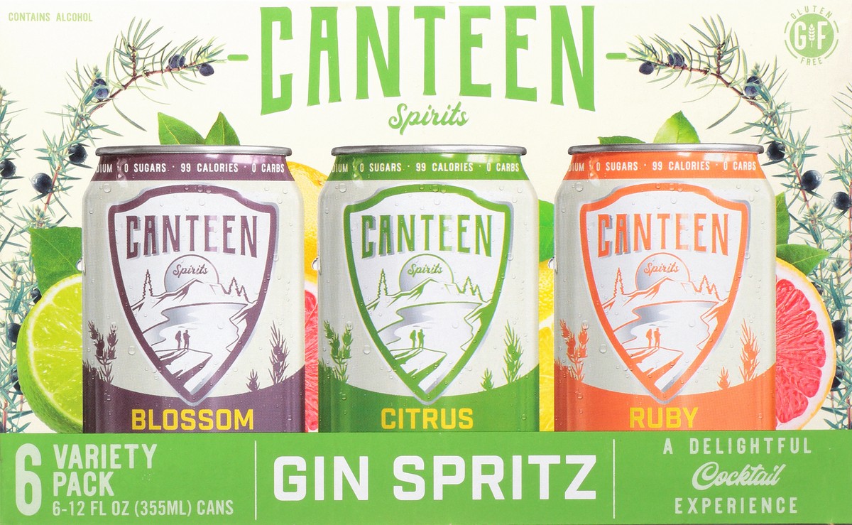 slide 6 of 9, Canteen 6 Pack Blossom/Citrus/Ruby Gin Spritz 6-12 fl oz Cans, 72 oz