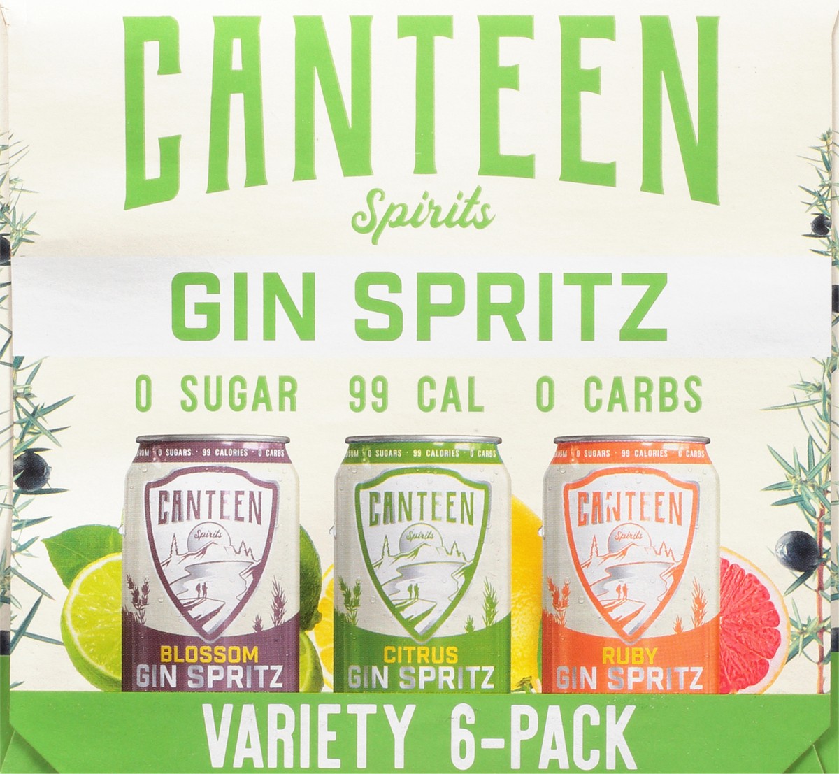 slide 8 of 9, Canteen 6 Pack Blossom/Citrus/Ruby Gin Spritz 6-12 fl oz Cans, 72 oz