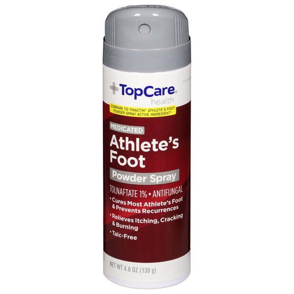 slide 1 of 6, TopCare Health Medicated Athlete's Foot Powder Spray 4.6 oz, 4.6 oz