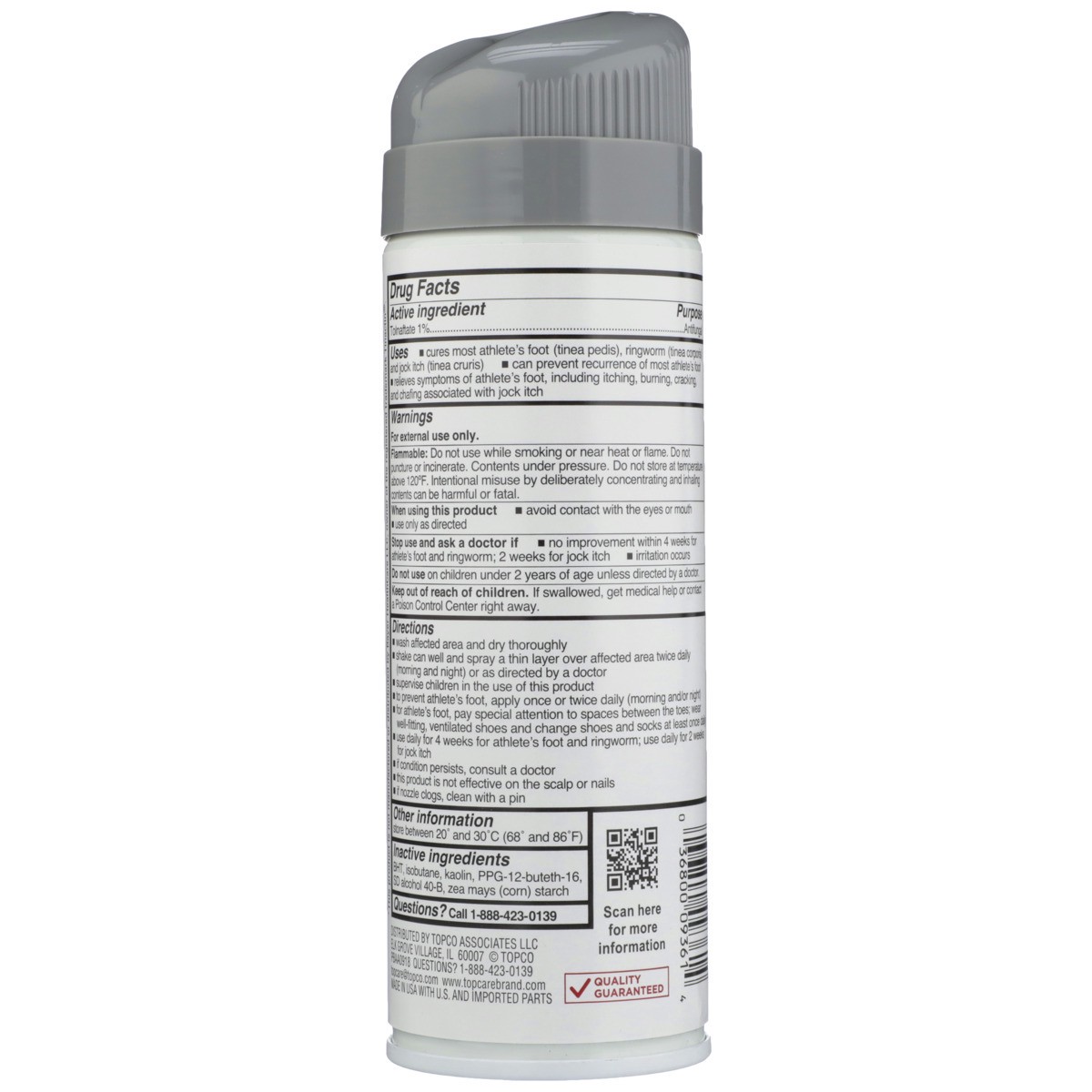 slide 6 of 12, TopCare Medicated Athlete'S Foot Tolnaftate 1% - Antifungal Powder Spray, 4.6 oz