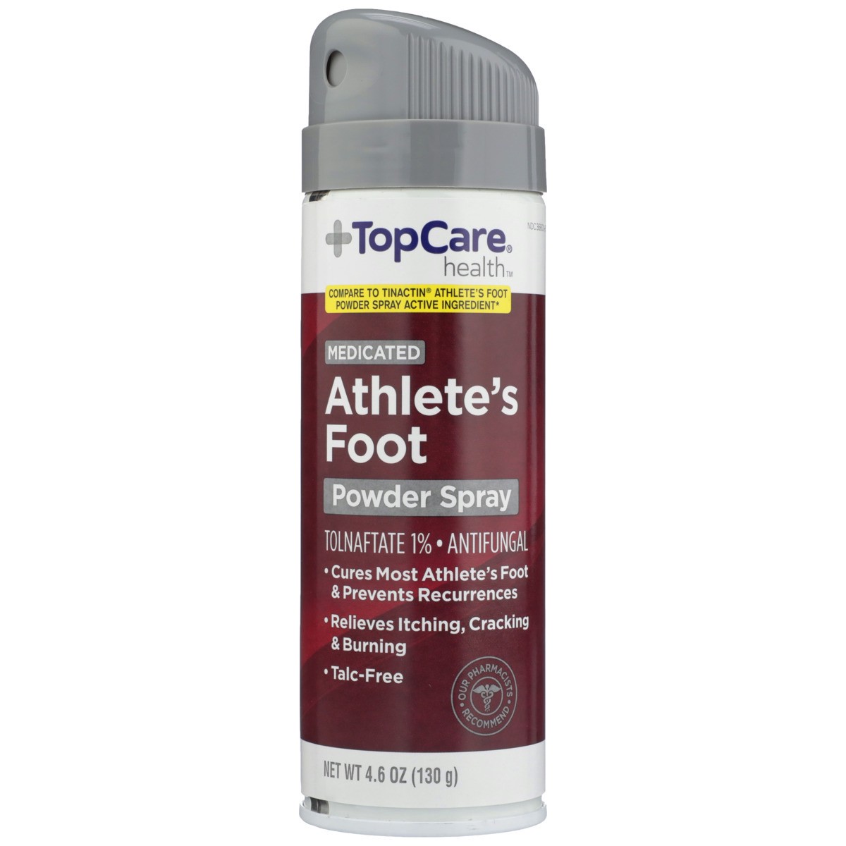 slide 7 of 12, TopCare Medicated Athlete'S Foot Tolnaftate 1% - Antifungal Powder Spray, 4.6 oz