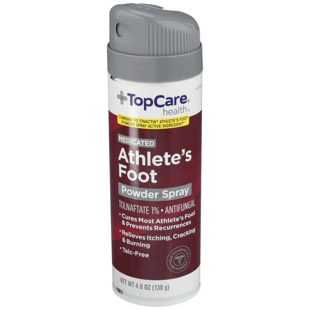 slide 1 of 12, TopCare Medicated Athlete'S Foot Tolnaftate 1% - Antifungal Powder Spray, 4.6 oz