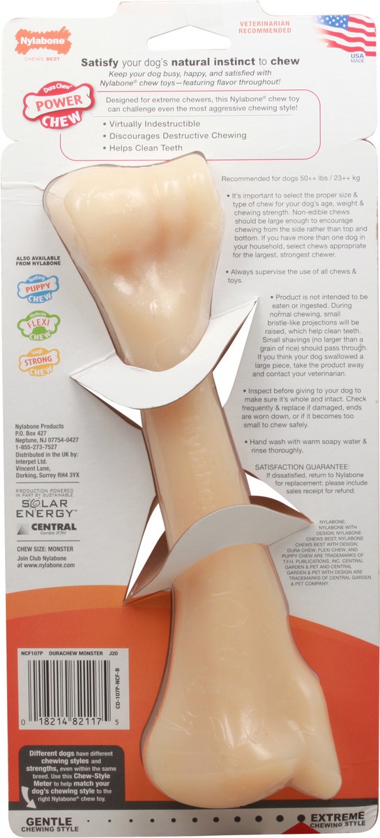 slide 3 of 10, Nylabone Power Chew Monster Bone Big Dog Chew Toy Chicken XX-Large/Monster - 50++ lbs.(1 Count), 1 ct