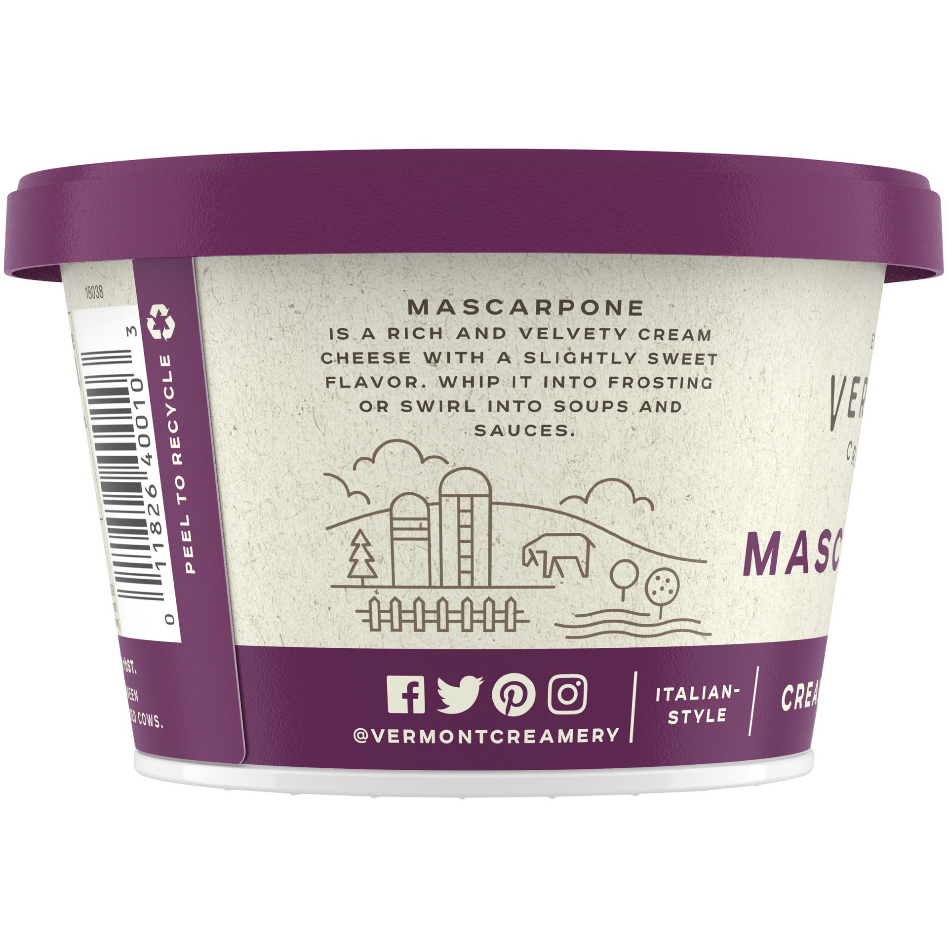 slide 8 of 8, Vermont Creamery mascarpone Italian-style Cream Cheese, 16 oz