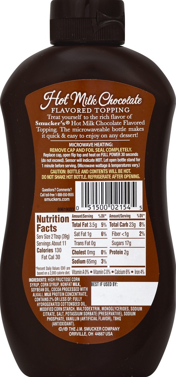 slide 6 of 6, Smucker's Hot Milk Chocolate Flavored Topping, 15.5 oz