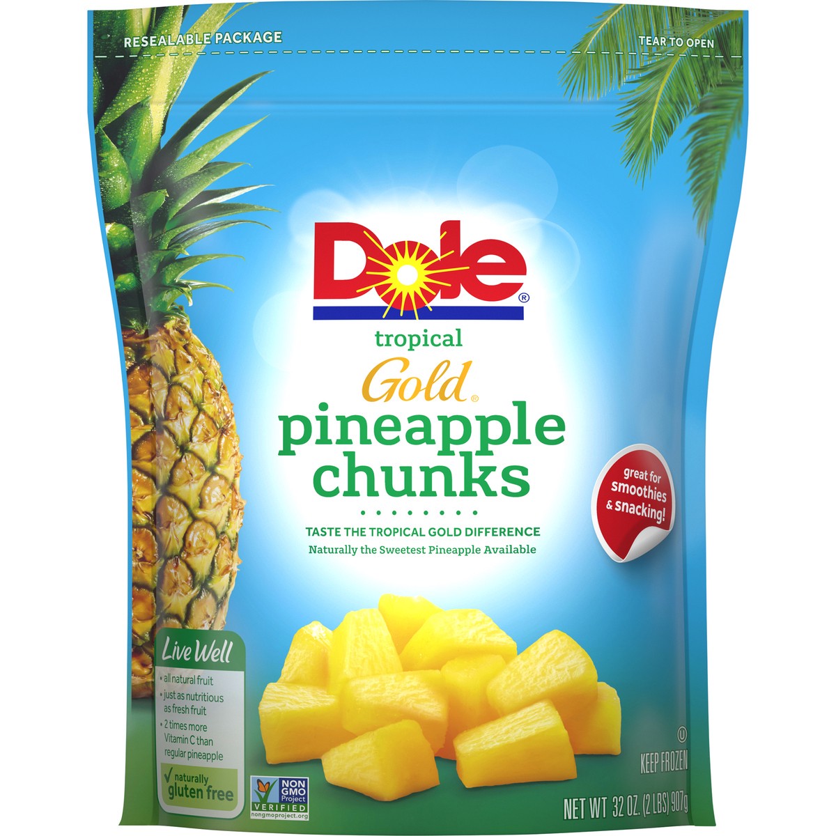 slide 1 of 9, Dole Pineapple Chunks, 32 oz