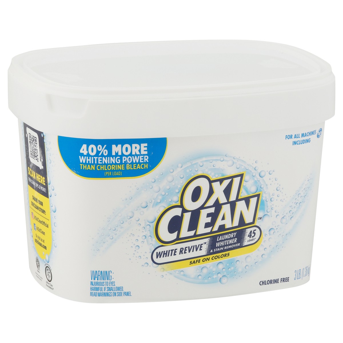 slide 6 of 9, Oxi-Clean White Revive Laundry Whitener and Stain Remover Powder, 3 lb, 48 oz