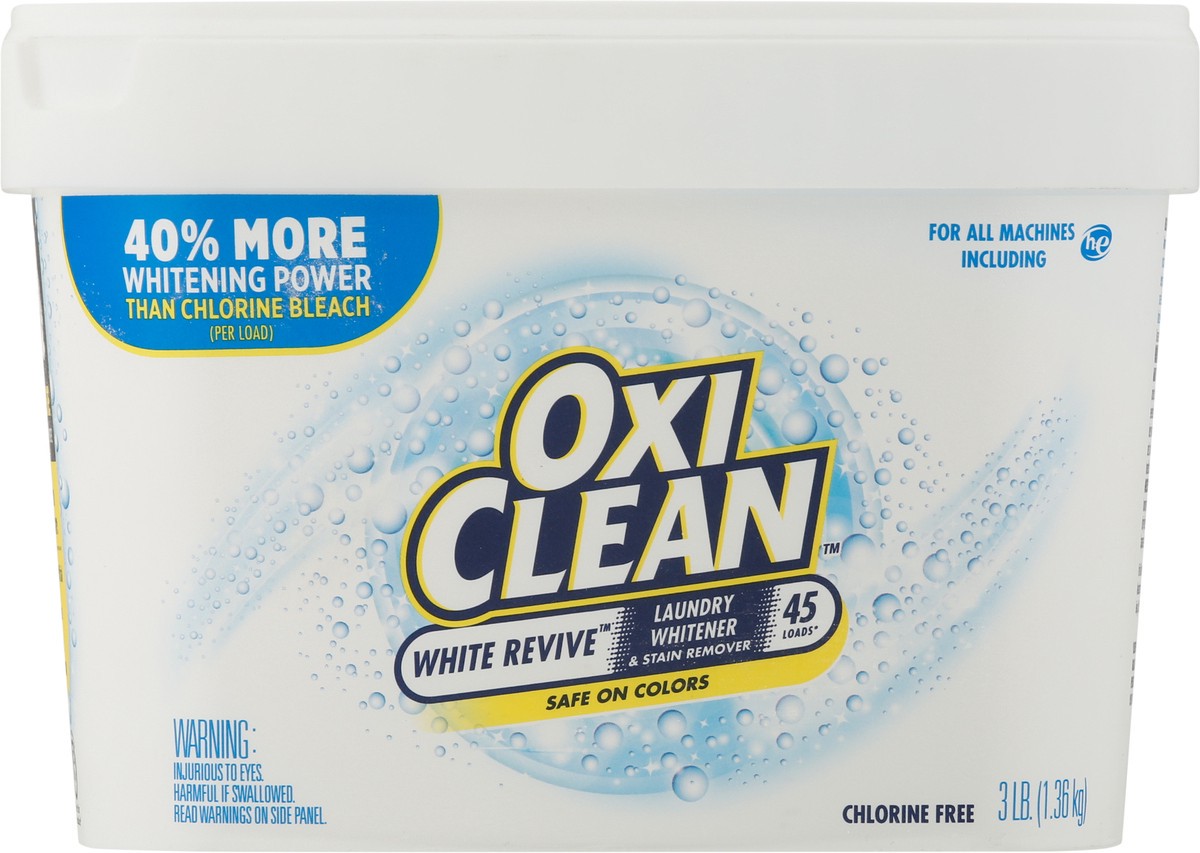 slide 7 of 9, Oxi-Clean White Revive Laundry Whitener and Stain Remover Powder, 3 lb, 48 oz