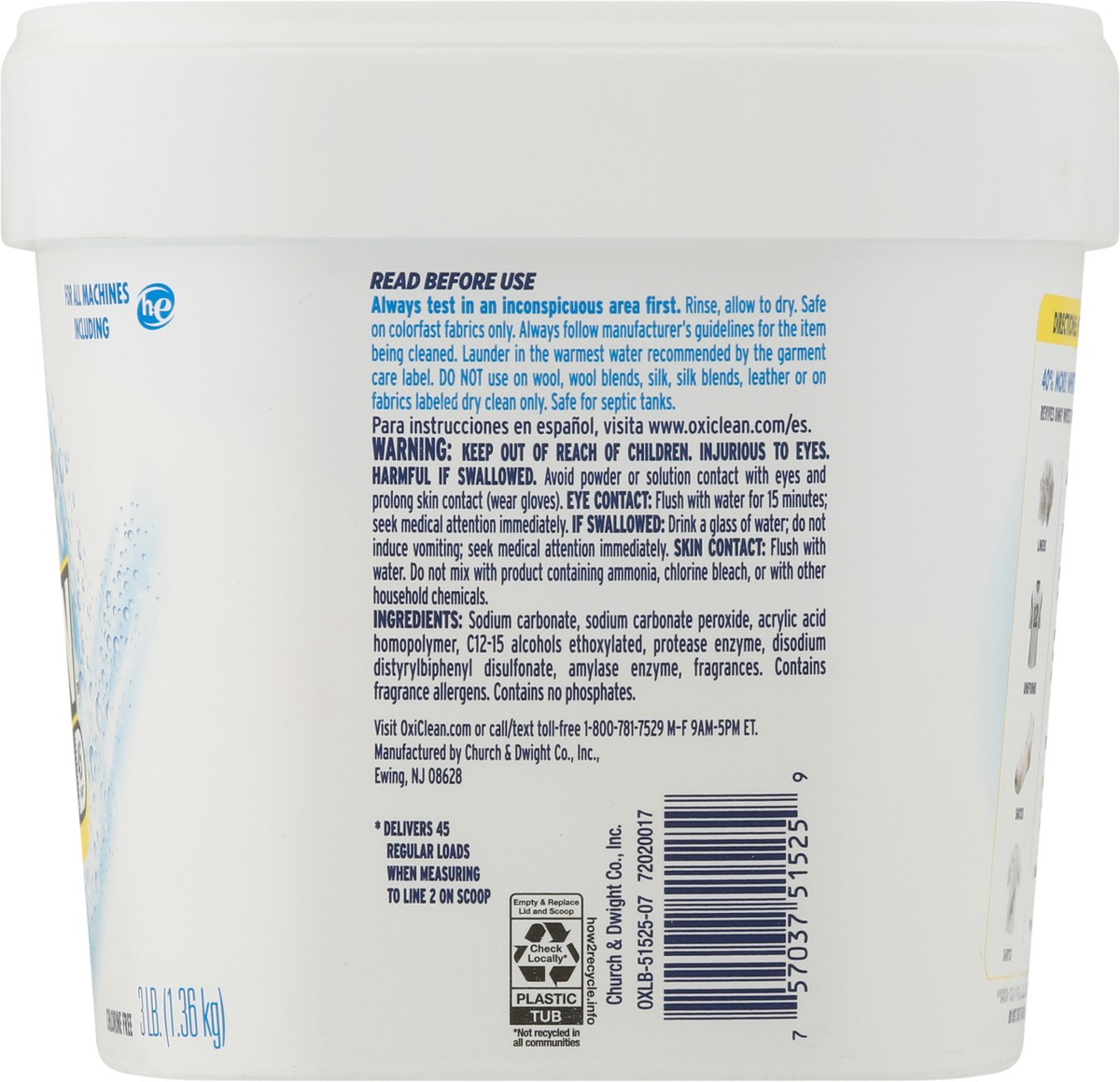 slide 8 of 9, Oxi-Clean White Revive Laundry Whitener and Stain Remover Powder, 3 lb, 48 oz