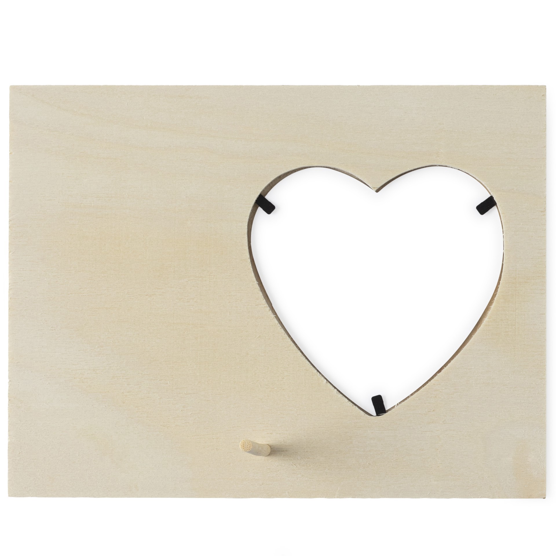 slide 2 of 5, 8.5" X 6.5" Wood Frame With Heart Opening By Make Market, 8.5 in x 6.5 in