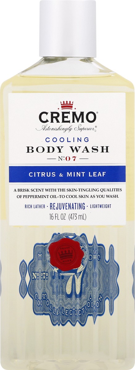 slide 8 of 9, Cremo Body Wash Citrus & Mint Leaf Cooling No. 07, 16 oz