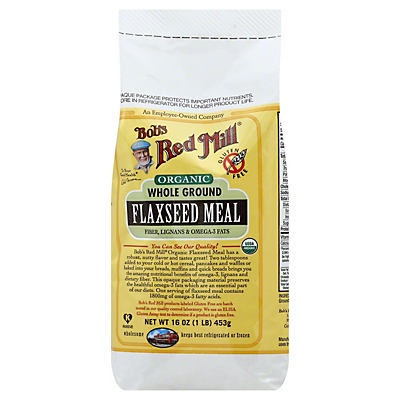 slide 1 of 9, Bob's Red Mill Organic Whole Ground Flaxseed Meal, 16 oz