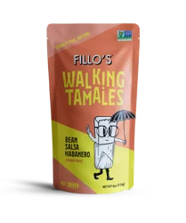Fillo's Walking Tamales Hot Bean Salsa Habanero Corn Bar 4 oz