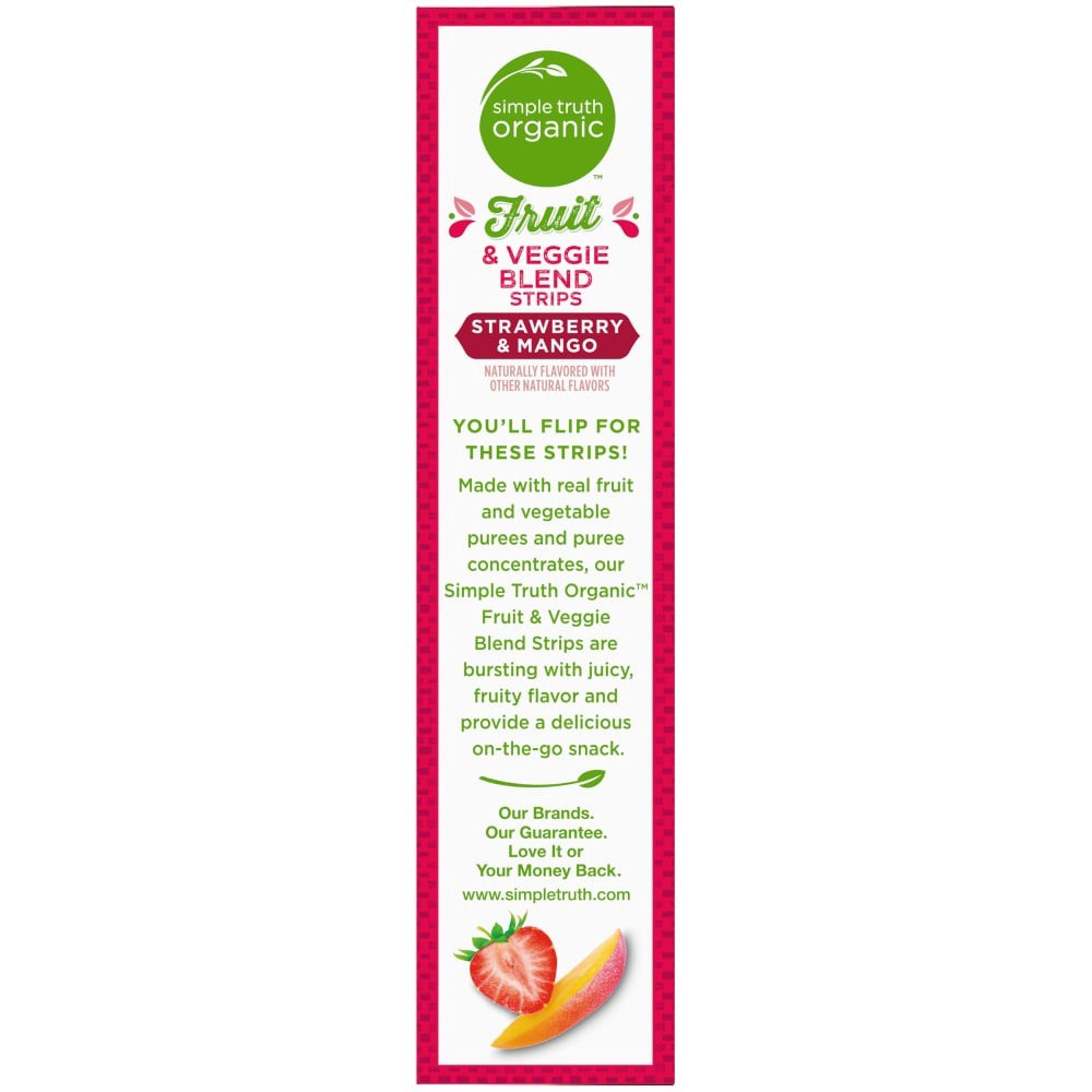 slide 4 of 4, Simple Truth Organic Strawberry & Mango Strips, 8 ct; 0.5 oz