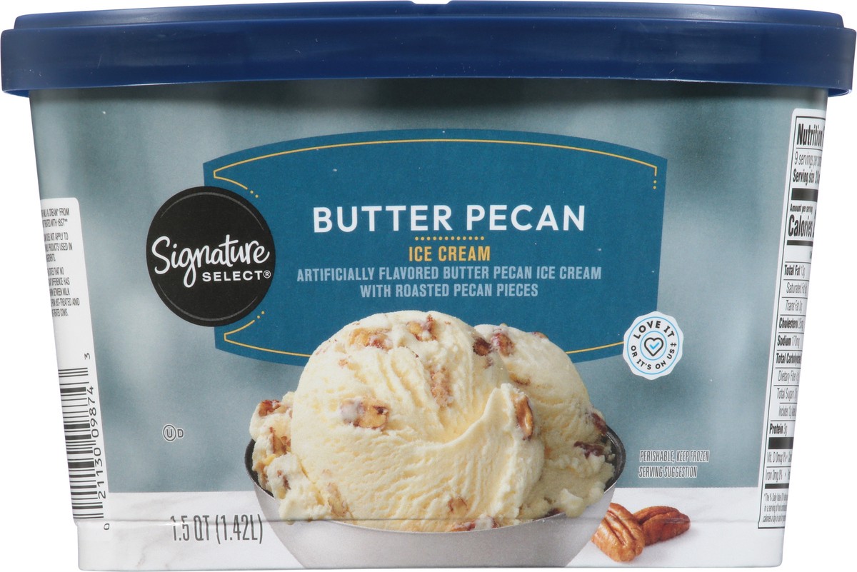 slide 12 of 12, Signature Select Butter Pecan Ice Cream 1.5 qt, 1.5 qt