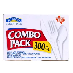 Hill Country Essentials Plastic Knives, Forks & Spoons Combo Pack - White