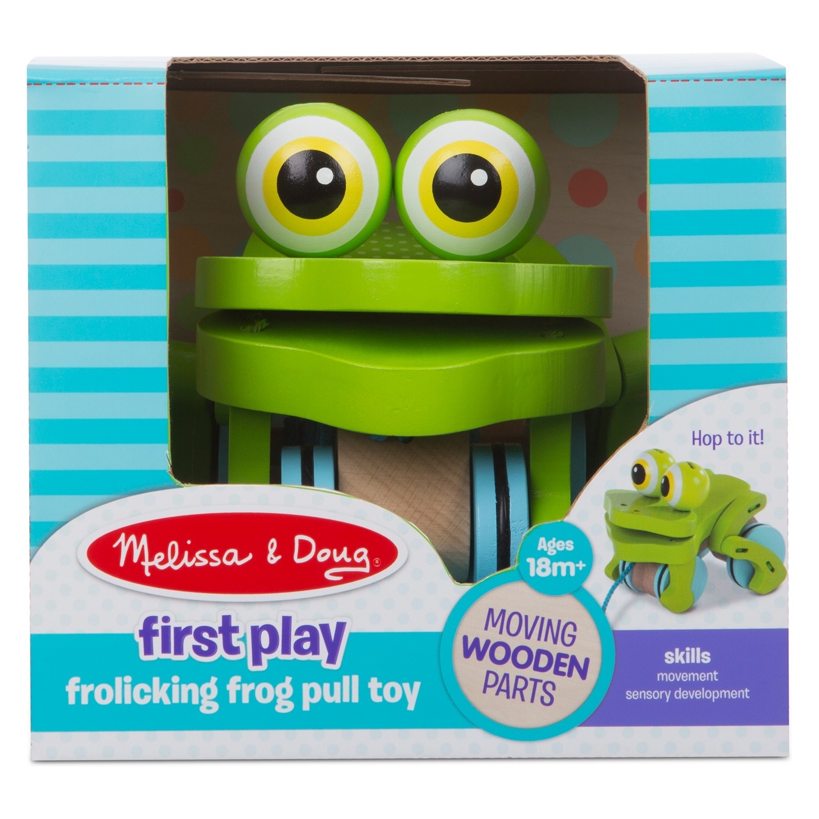 slide 1 of 1, Melissa & Doug First Play Frolicking Frog Pull Toy, 1 ct