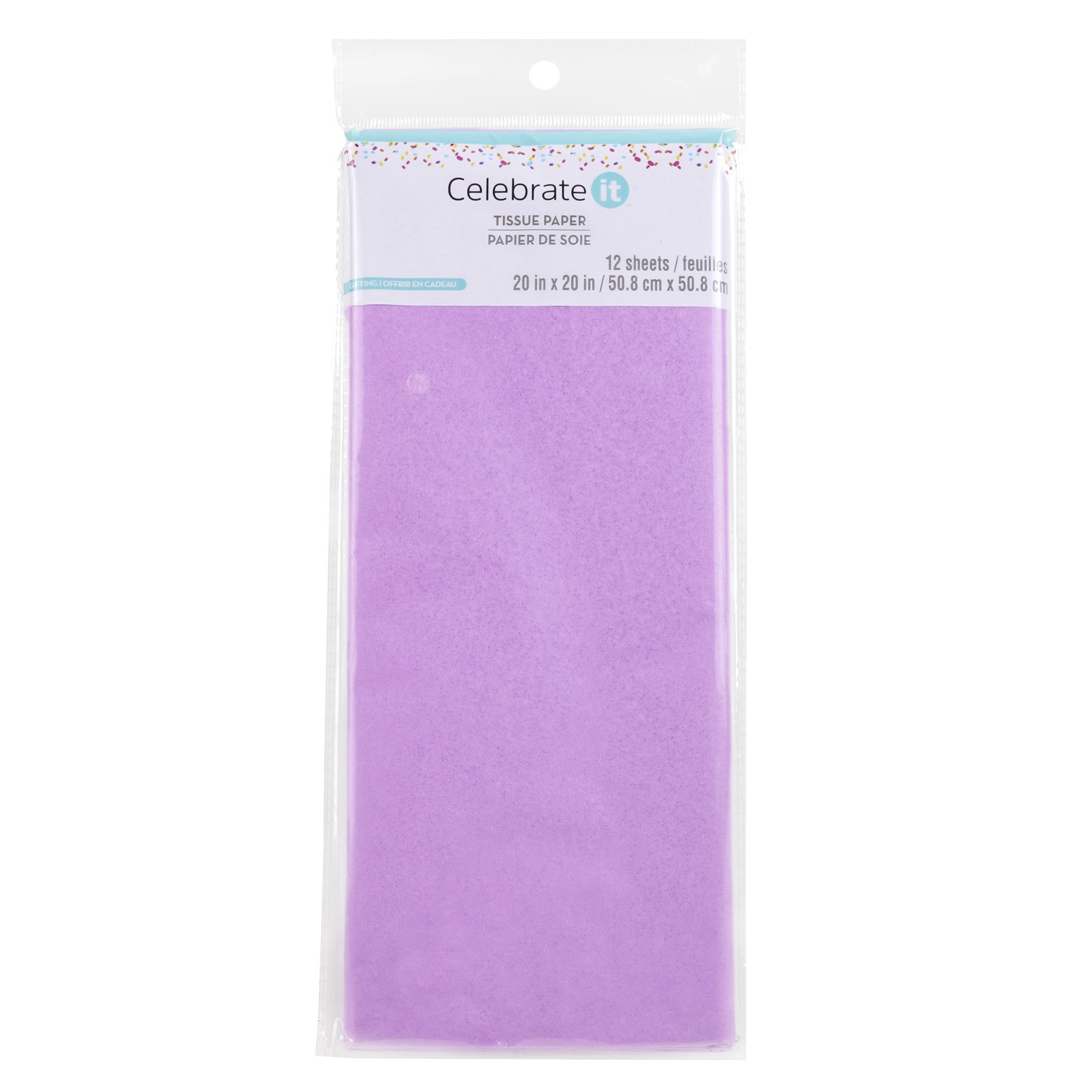 slide 3 of 3, Lavender Tissue Paper By Celebrate It, 12 Sheets, 20 in x 20 in