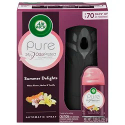 Air Wick Pure Automatic Air Freshener Spray Kit, Gadget+Refill, Summer Delights, Odor Neutralization