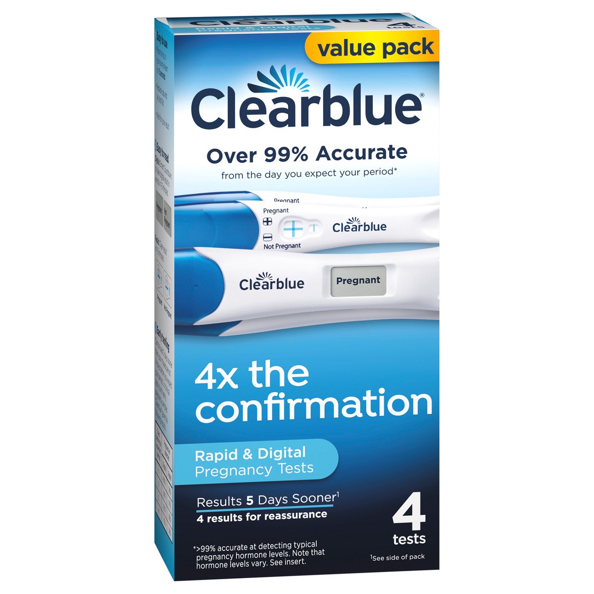 slide 2 of 7, Clearblue Pregnancy Test Combo Pack, 4 ct