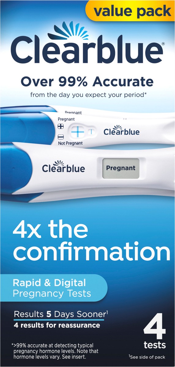 slide 3 of 7, Clearblue Pregnancy Test Combo Pack, 4 ct