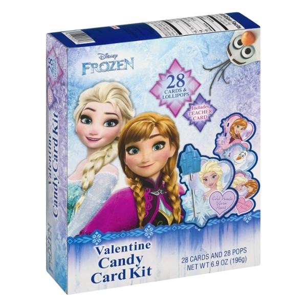 slide 1 of 1, Disney Frozen Valentine Candy Card Kit, 28 ct