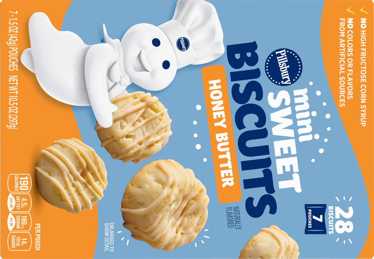 slide 5 of 9, Pillsbury Honey Butter Mini Sweet Biscuits, 7 pouches, 28 ct, 7 ct