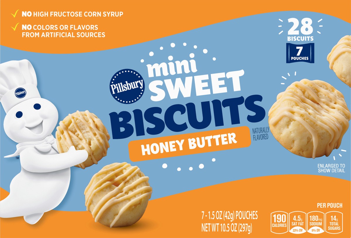 slide 6 of 9, Pillsbury Honey Butter Mini Sweet Biscuits, 7 pouches, 28 ct, 7 ct