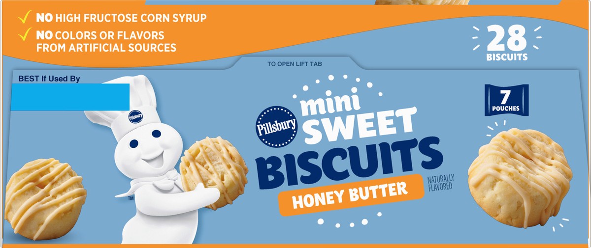 slide 9 of 9, Pillsbury Honey Butter Mini Sweet Biscuits, 7 pouches, 28 ct, 7 ct