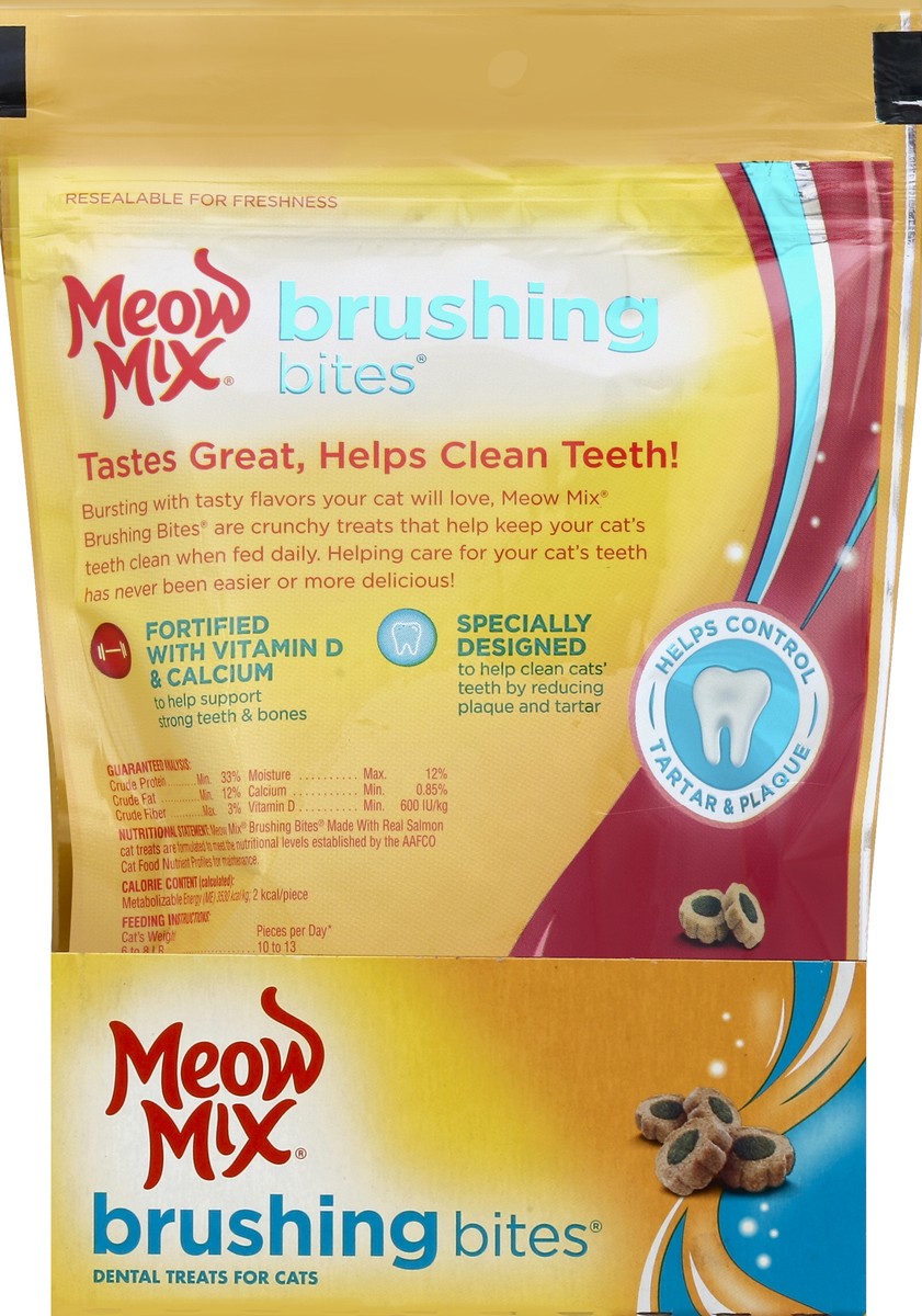 slide 6 of 6, Meow Mix Brushing Bites with Real Salmon Cat Treats, 4.75 oz