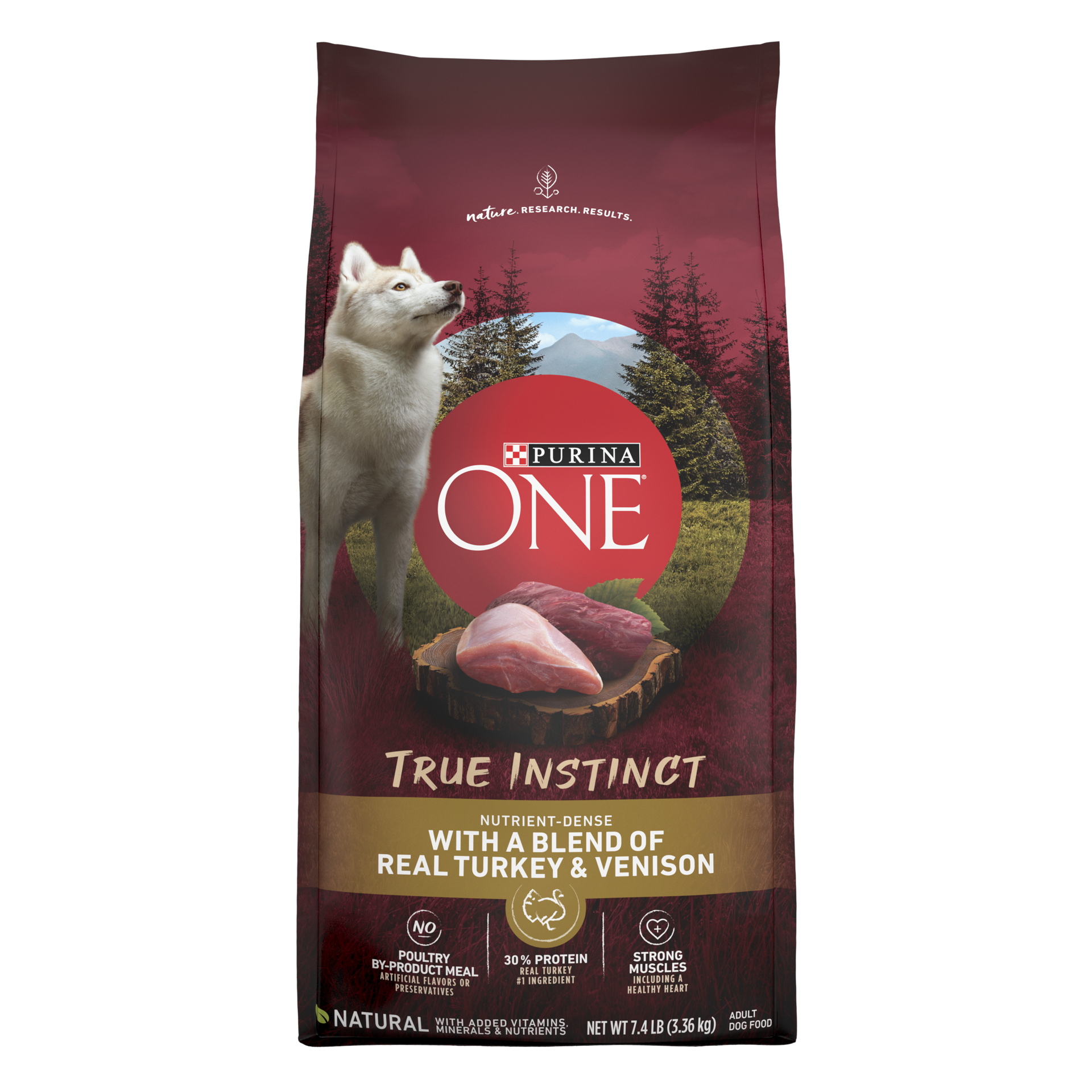 slide 1 of 8, Purina ONE SmartBlend True Instinct with a Blend of Real Turkey & Venison Adult Dry Dog Food - 7.4lbs, 7.4 lb