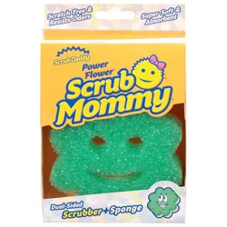 Scrub Mommy Power Flower Green Sponge - 1 Each