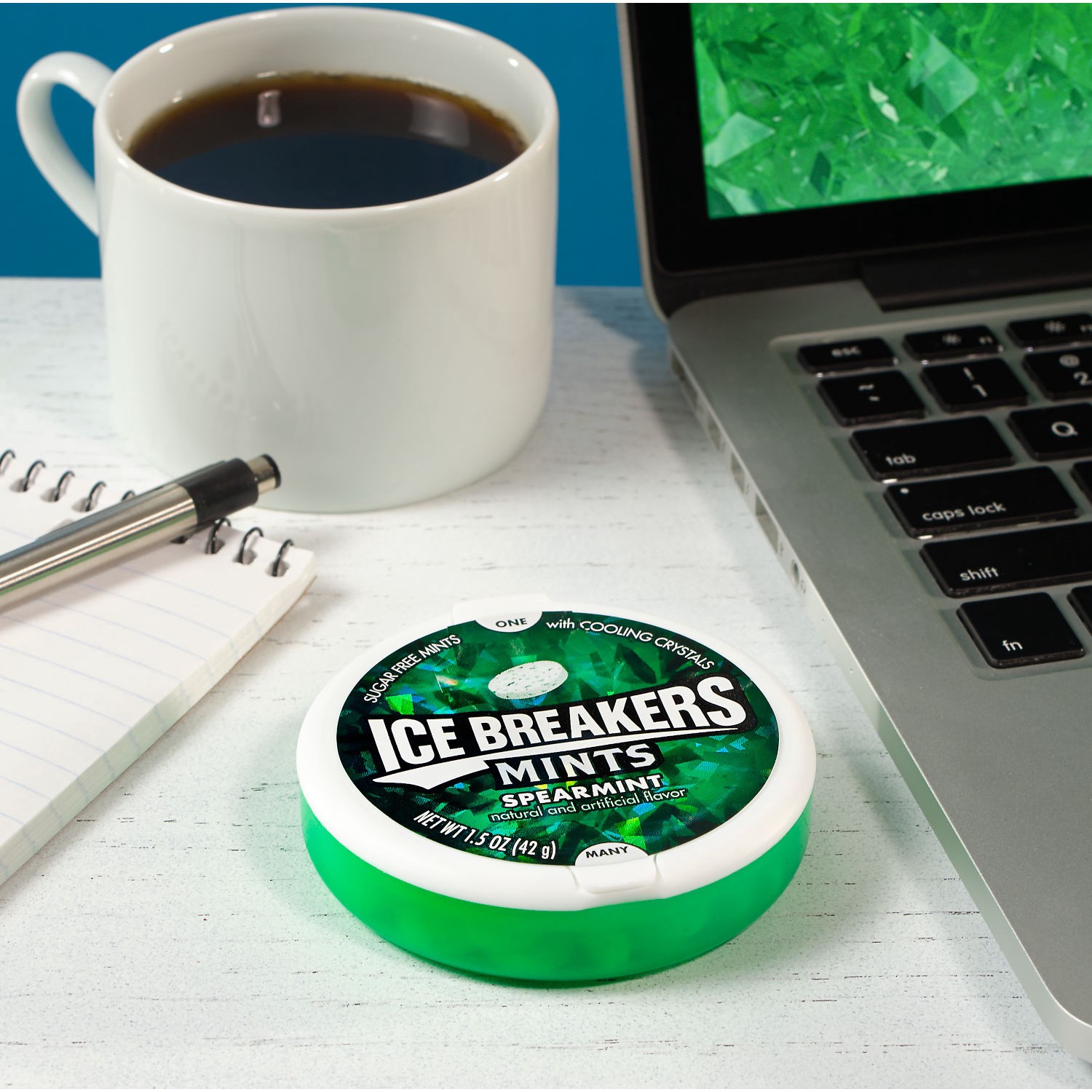 slide 3 of 8, Ice Breakers Spearmint Sugar Free Mints Tin, 1.5 oz, 1.5 oz
