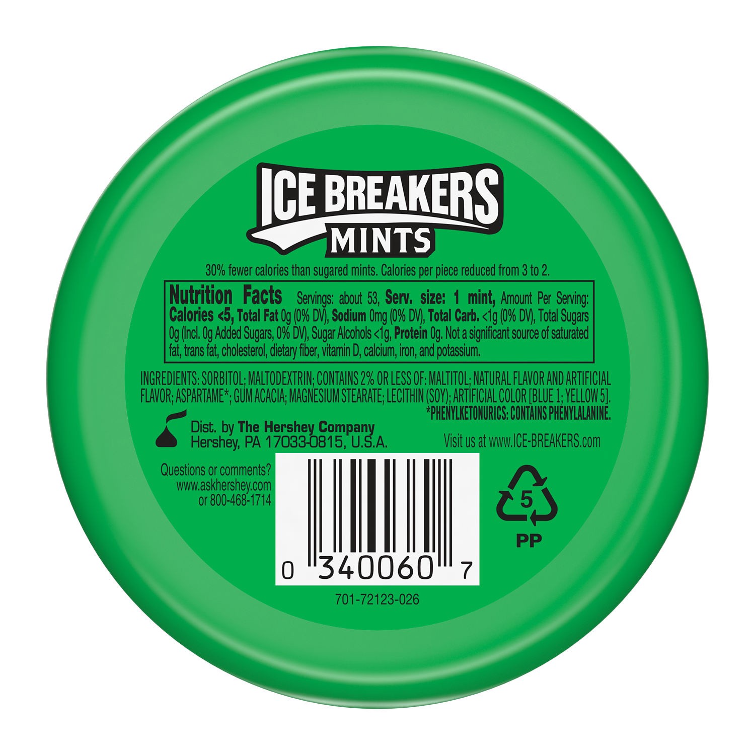 slide 4 of 8, Ice Breakers Spearmint Sugar Free Mints Tin, 1.5 oz, 1.5 oz