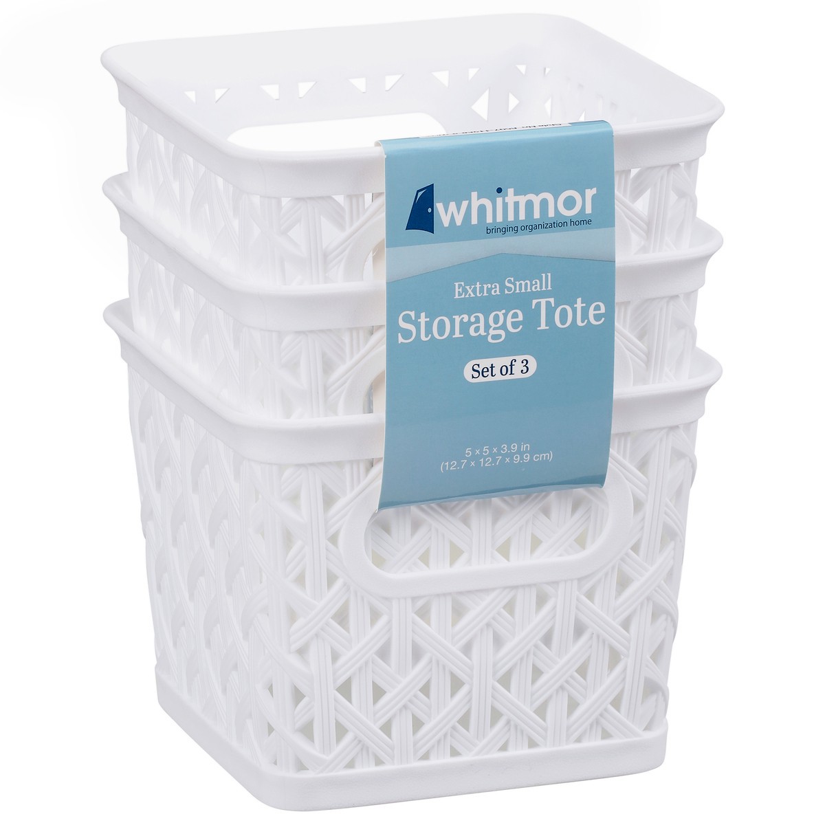 slide 2 of 9, Whitmor White Storage Tote Extra Small 3 ea, 3 ct