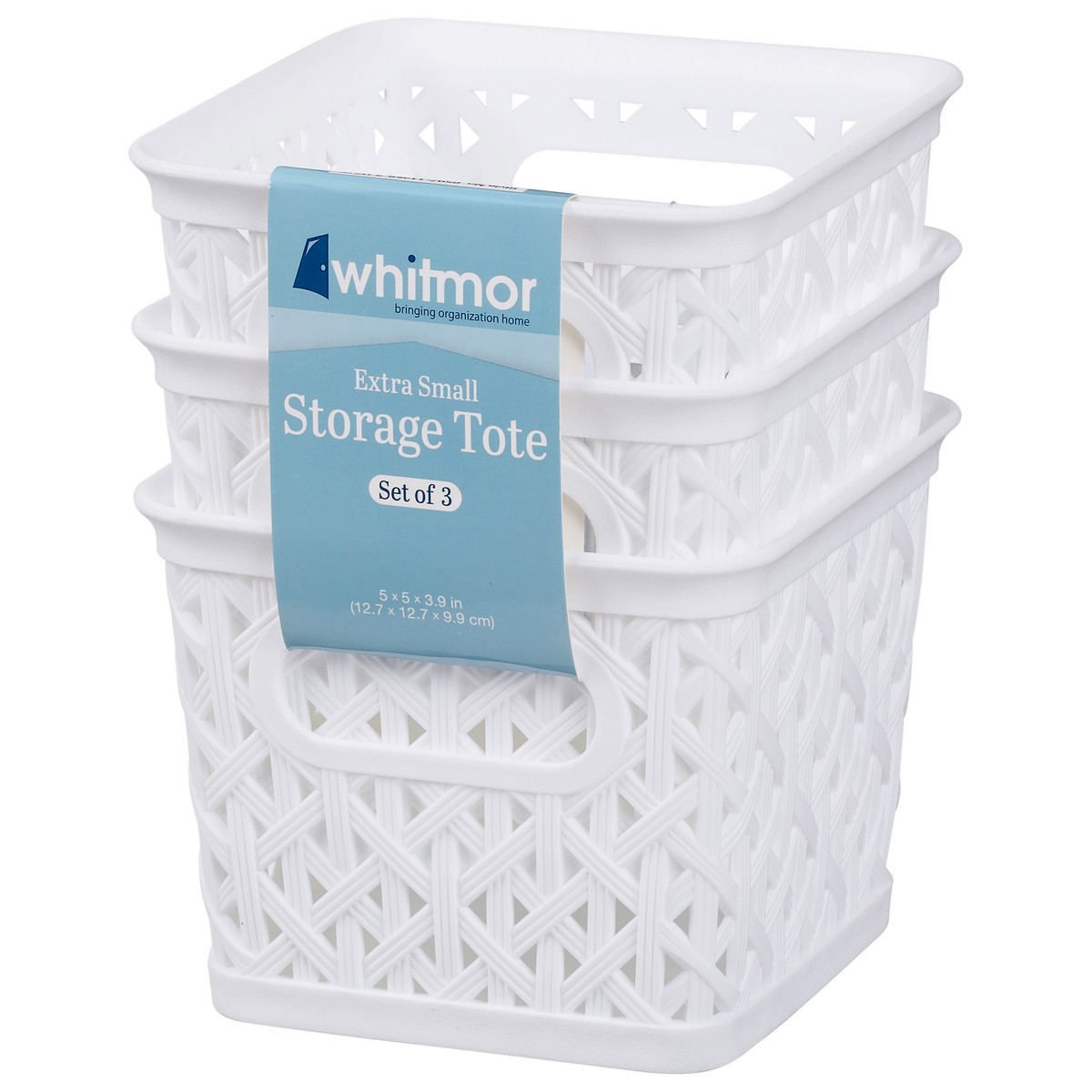 slide 9 of 9, Whitmor White Storage Tote Extra Small 3 ea, 3 ct