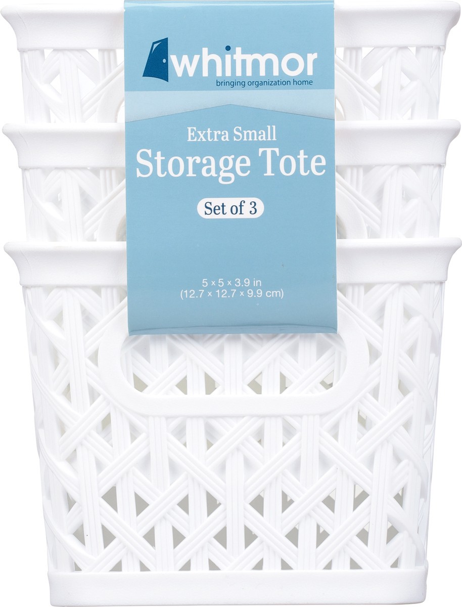 slide 6 of 9, Whitmor White Storage Tote Extra Small 3 ea, 3 ct