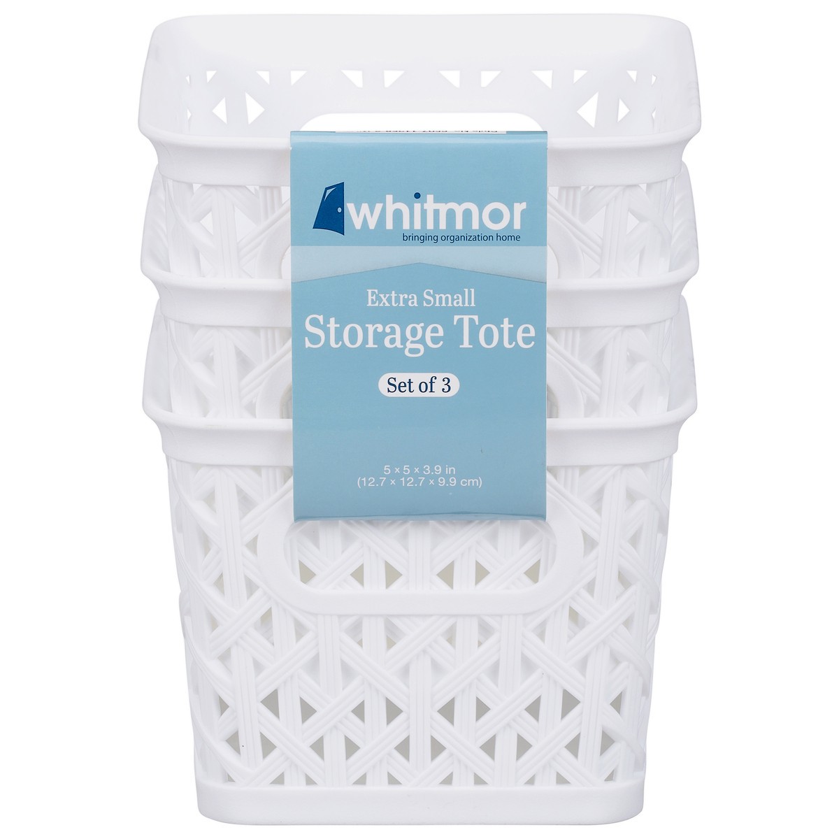 slide 1 of 9, Whitmor White Storage Tote Extra Small 3 ea, 3 ct