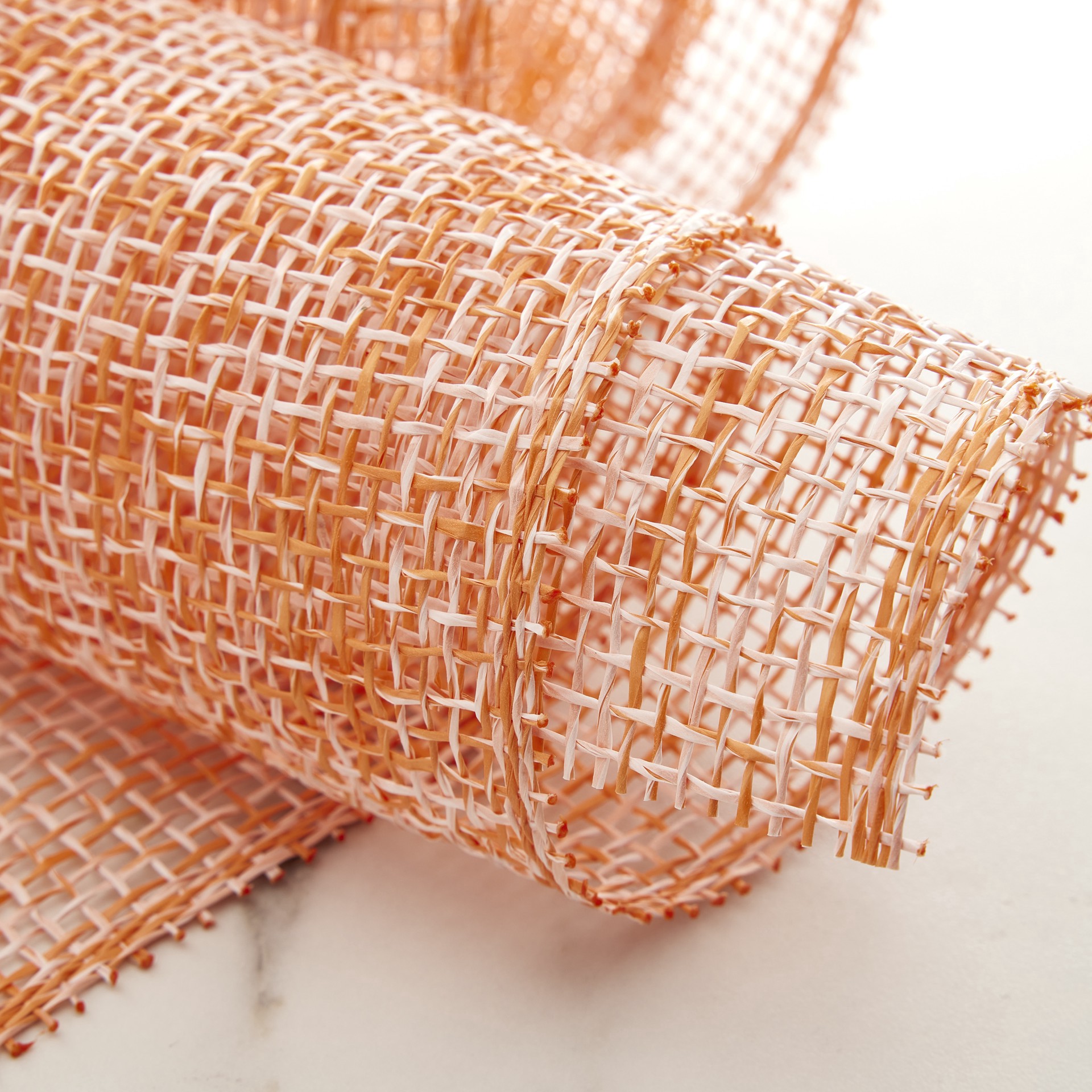 slide 3 of 4, 10" X 19ft. Orange & White Window Poly Burlap Mesh By Celebrate It, 10 in x 19 ft