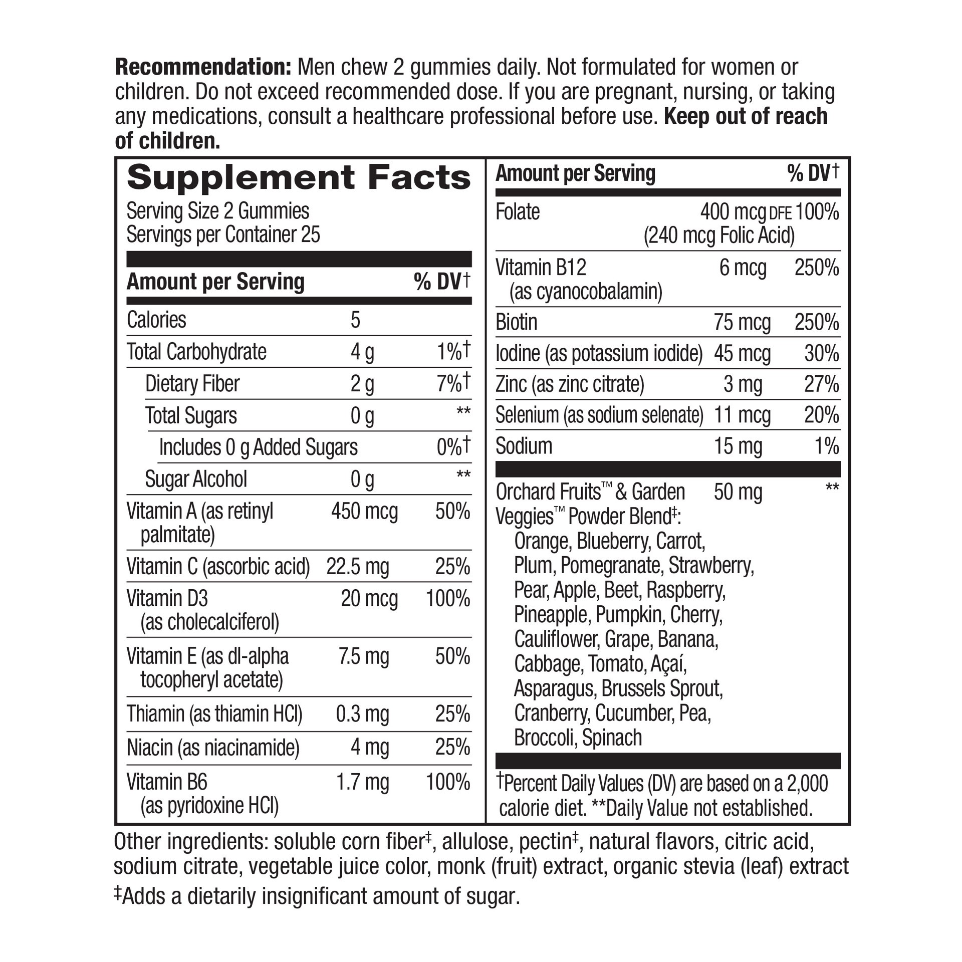 slide 3 of 4, Nature's Way Alive! Zero Sugar Men's Peach Flavored 50 mg Multivitamin 50 Gummies, 50 ct