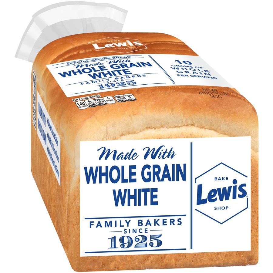 slide 2 of 8, Lewis Bakeries Whole Grain White Bread, 20 oz