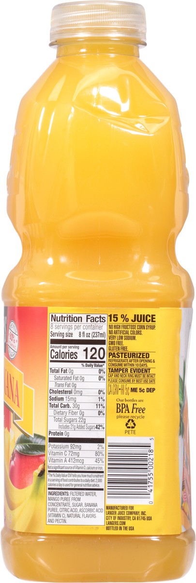 slide 5 of 9, Langers Mango Banana Nectar 64 fl oz, 64 fl oz