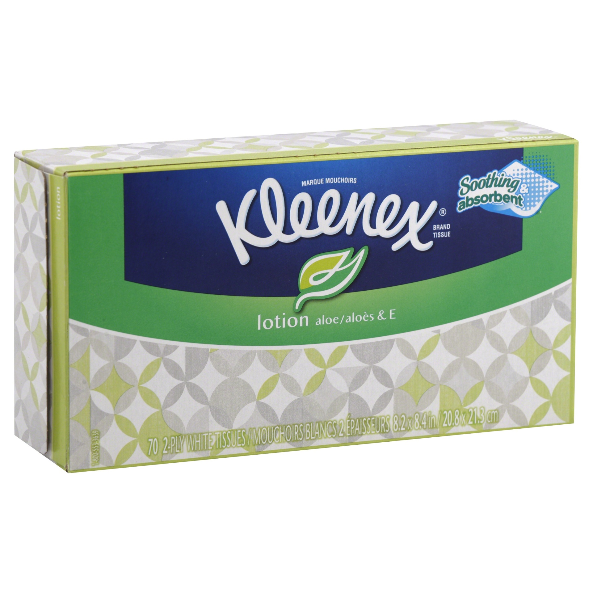 slide 1 of 1, Kleenex Lotion Aloe & E Facial Tissue, 70 ct