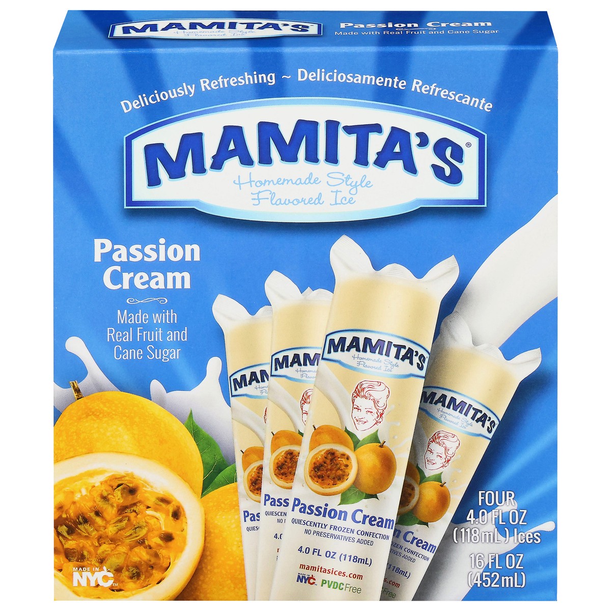 slide 9 of 18, Mamita's Homemade Style Passion Cream Flavored Ice 4 - 4.0 fl oz Ices, 4 oz