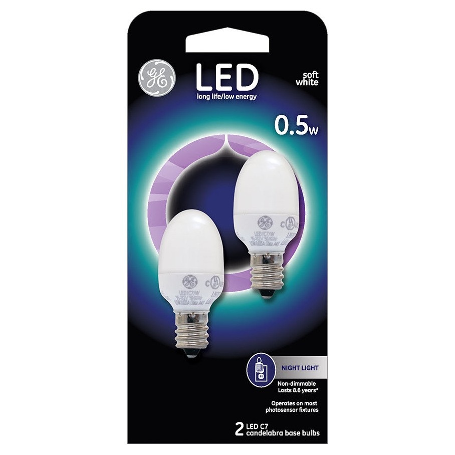 slide 1 of 2, GE LED 2W Nightlight Lightbulbs - Soft White, 2 ct