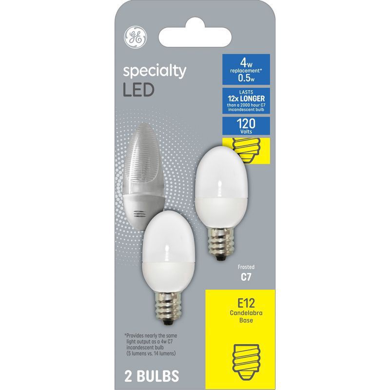 slide 1 of 2, GE White Led Night Light Bulb, 2 ct